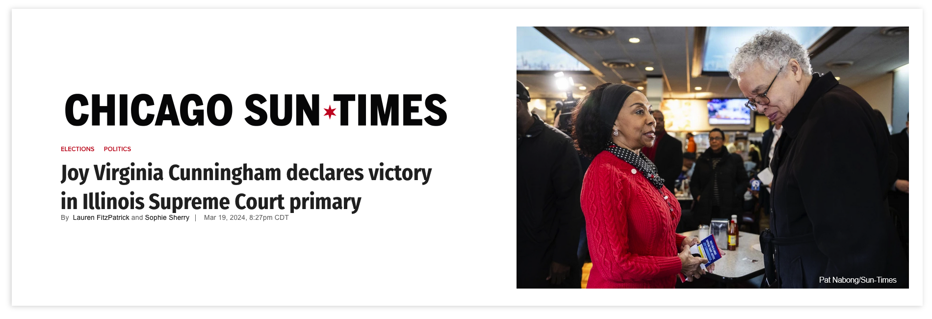Joy Virginia Cunningham Wins Illinois Supreme Court Primary